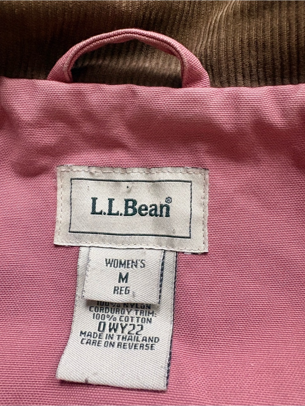 Vintage 90s LL BEAN barn chore coat in baby pink brown corduroy sz M 100% cotton - Picture 8 of 16